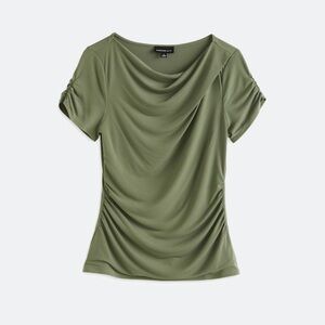 Elegant Olive Short Sleeve Top